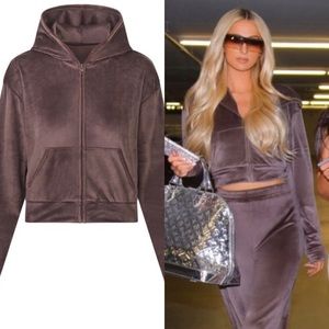 SKIMS Velour Hoodie in Amethyst Large L NWT